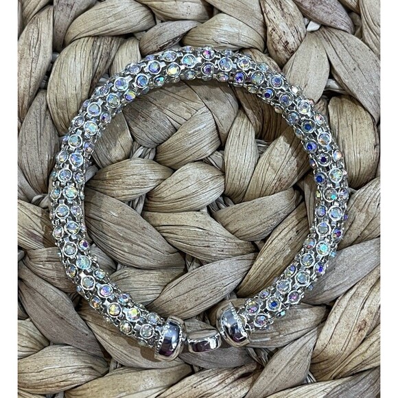 Vintage Monet Aura Borealis Rhinestone Crystal Stretch Bracelet 360 Regency - Picture 5 of 7